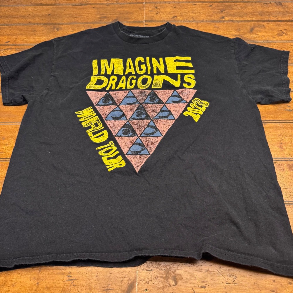 Imagine Dragons World Tour 2023 Mens Graphic T-Shirt Black XL Concert Merch
